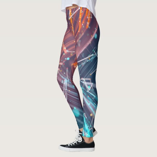 Abstracte digitale elektronische moderne kunst leggings (Links)