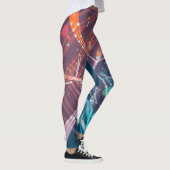 Abstracte digitale elektronische moderne kunst leggings (Rechts)