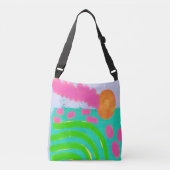 Abstracte Digitale Kunst Crossbody Tas (Voorkant)