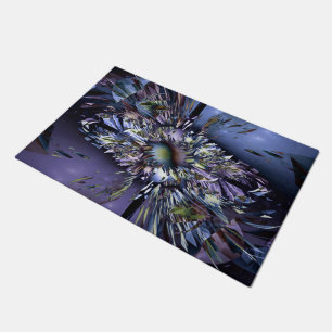 Abstracte digitale kunst - Explosie in blauw Deurmat