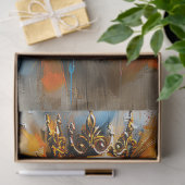 Abstracte digitale leeuw geschilderde decoupage tissuepapier (Geschenk)