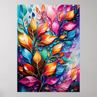 Abstracte digitale muurkunst, laat levendige kleur poster