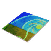 Abstracte digitale ochtend schildering tegeltje (Zijkant)