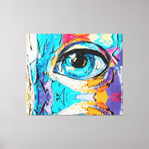 Abstracte digitale olieverfschildering van mooie o canvas afdruk