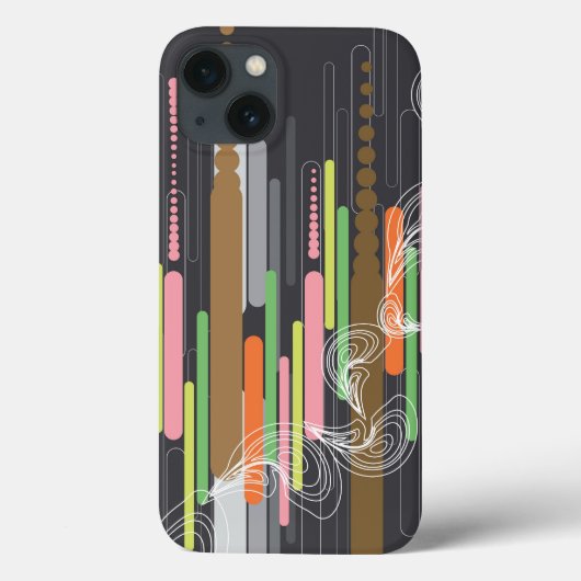 Abstracte digitale tekenstrips en telefooncel voor Case-Mate iPhone case (Achterkant)