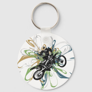 Abstracte Dirt Bike Sleutelhanger