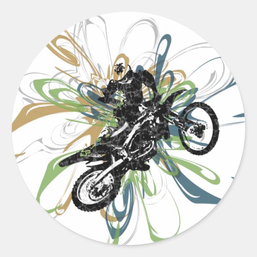 Abstracte Dirt Bike Stickers (Voorkant)