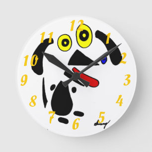 Abstracte Dog Clock Ronde Klok