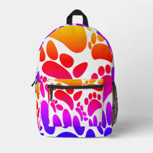 Abstracte Dog Pawprint Bedrukte Rugzak