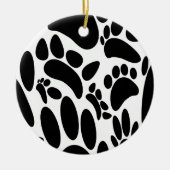 Abstracte Dog Pawprint Keramisch Ornament (Voorkant)
