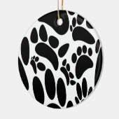 Abstracte Dog Pawprint Keramisch Ornament (Links)