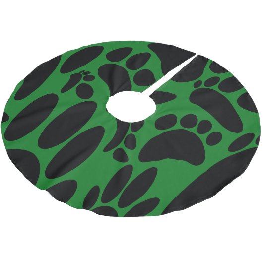 Abstracte Dog Pawprint Kerstboom Rok (Gekanteld)