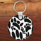 Abstracte Dog Pawprint Sleutelhanger (Achterkant)