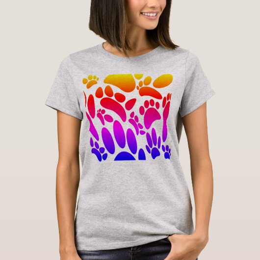 Abstracte Dog Pawprint T-shirt (Voorkant)