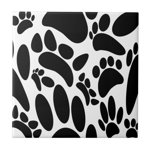 Abstracte Dog Pawprint Tegeltje (Voorkant)