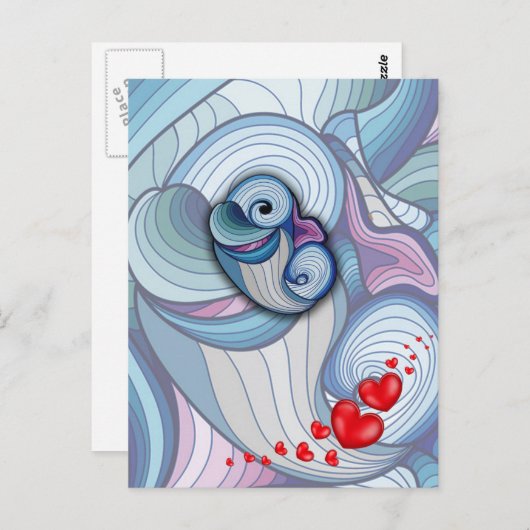 Abstracte dolfijn briefkaart (Voorkant / Achterkant)