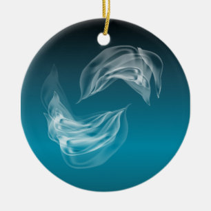 Abstracte Dolfijnen bij het spelen Keramisch Ornament