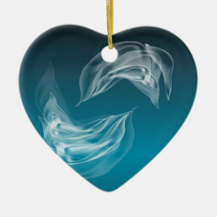 Abstracte Dolfijnen bij het spelen Keramisch Ornament