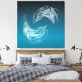 Abstracte dolfijnen bij Play Wrapped Canvas (Insitu (Slaapkamer))