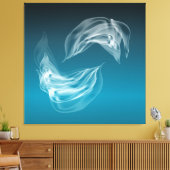 Abstracte dolfijnen bij Play Wrapped Canvas (Insitu (Woonkamer))