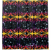 Abstracte Dolfijnen - Midnight Black Douchegordijn (Voorkant)