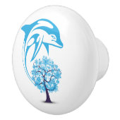 Abstracte Dolphin Ceramic Knob. Keramische Knop (Rechts)