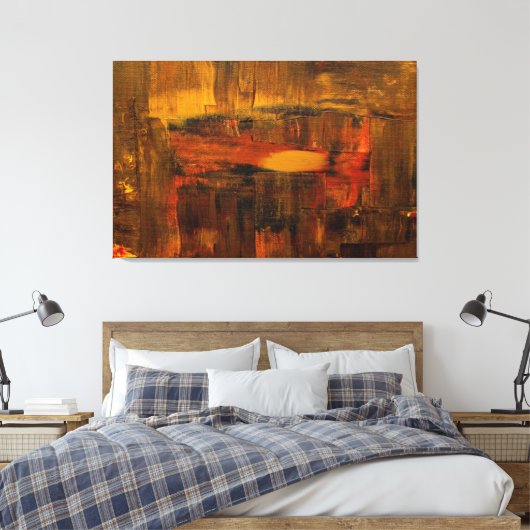 Abstracte donkere browse Golds & Reds Painting Canvas Afdruk (Insitu (Slaapkamer))