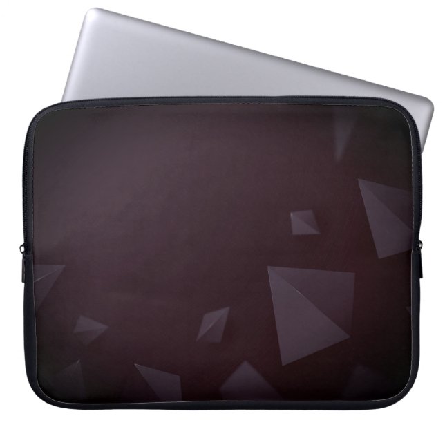 Abstracte, donkere maroon Polygonale vormen Textuu Laptop Sleeve (Voorkant)