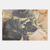 Abstracte donkere zwarte goudkleurige zwarte-alcoh inpakpapier vel (Voorkant 3)