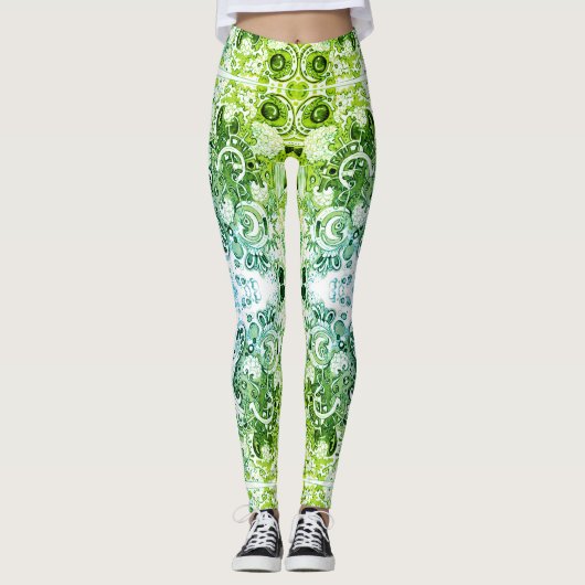 Abstracte doodle Art Leggings (Voorkant)