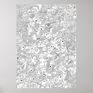 Abstracte doodle Art Poster