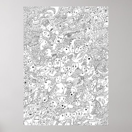 Abstracte doodle Art Poster (Voorkant)