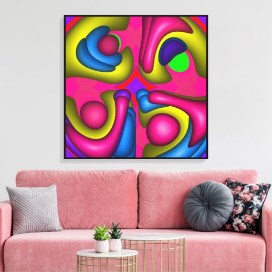 Abstracte Doodle Canvas Afdruk (Insitu (Woonkamer))