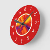Abstracte doorboeiend fractaal verloop ronde klok (Hoek)