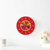 Abstracte doorboeiend fractaal verloop ronde klok (Huis)