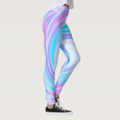 Abstracte draai vloeibare pastel paarse kleuren af leggings (Rechts)