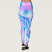 Abstracte draai vloeibare pastel paarse kleuren af leggings (Achterkant)