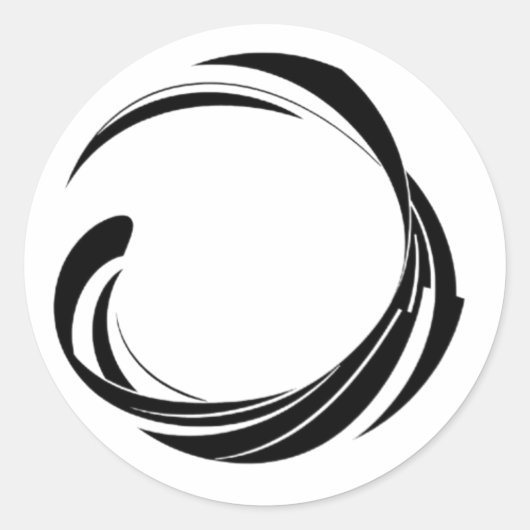 Abstracte Draaikring Ontwerp – gebogen ring kunstw Ronde Sticker (Voorkant)