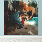 Abstracte Dragon Skull Occult Dark Witchy AI Art Canvas Afdruk (Insitu (Houten vloer))