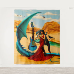 Abstracte Dragon Skull Occult Dark Witchy AI Art Wandkleed