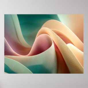 Abstracte Draperie met Pastel Gradiëntstroom Poster