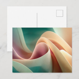 Abstracte draperie met pastelkleurige gradiëntstro briefkaart