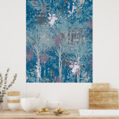 Abstracte drie bomen poster (Keuken)
