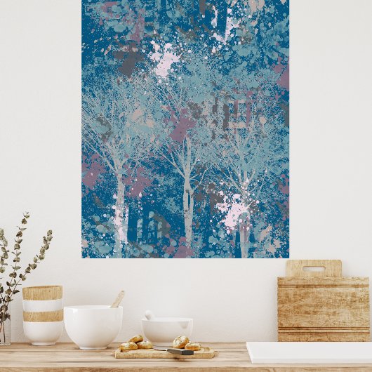 Abstracte drie bomen poster (Keuken)