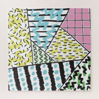 Abstracte drie: handgetekende achtergrondkunst. legpuzzel