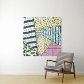 Abstracte drie: handgetekende achtergrondkunst. wandkleed (In Situ (horizontaal))