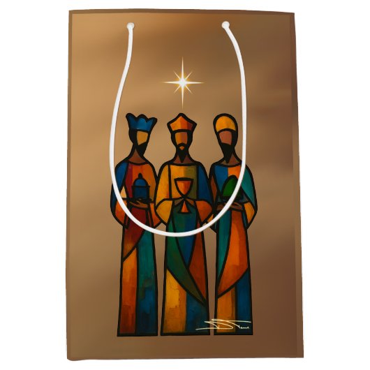 Abstracte Drie Wijzen Medium Cadeauzakje (Voorkant)