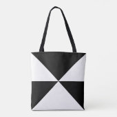 Abstracte driehoek zwart-wit Canvas tas (Achterkant)