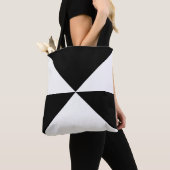 Abstracte driehoek zwart-wit Canvas tas (Dichtbij)