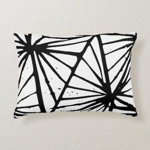 Abstracte driehoeken Lino Print Accent Kussen